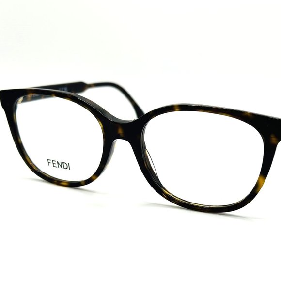 NEW FENDI FE 50059I 052 Shiny Dark Havana Women Eyeglasses 53mm 17 140